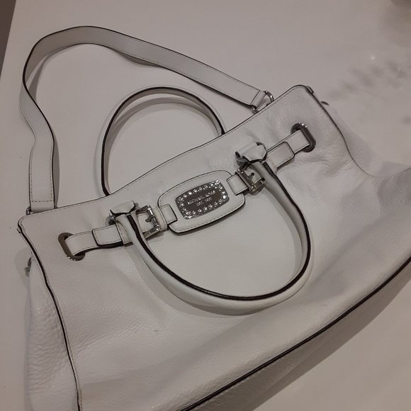 Michael Kors white leather medium bag with silver chain detail - Picture 10 of 13